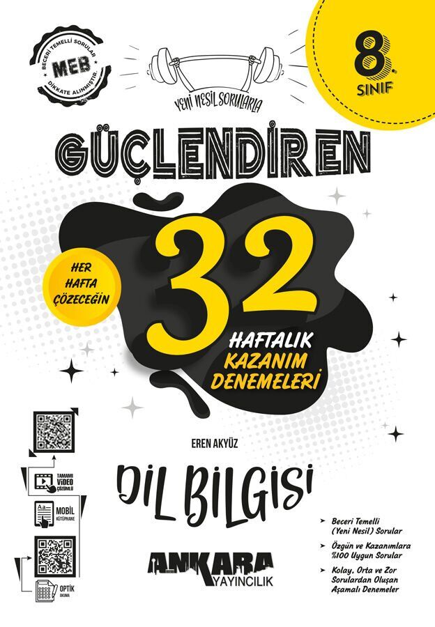Ankara Yayınları 8. Sınıf Dil Bilgisi 32 Hafta Kazanım Deneme