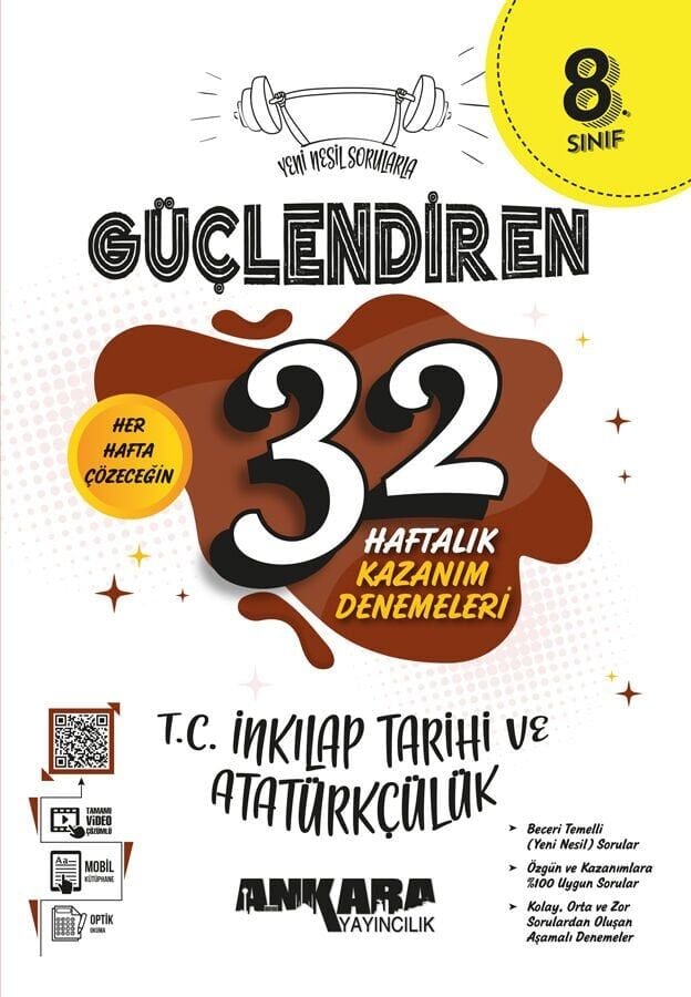 Ankara Yayınları 8. Sınıf T. C.  İnk. Tar. Ve Atatürkçülük 32 Hafta Kazanım Deneme