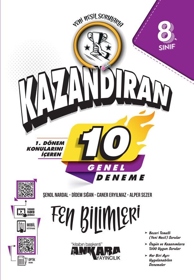 Ankara Yayınları 8. Sınıf 1.  Dönem Konularını İçeren 10 Lu Fen Bilimleri Deneme