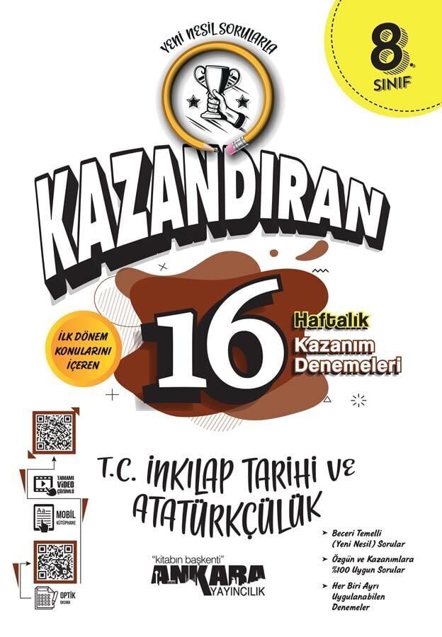 Ankara Yayınları 8. Sınıf 16 Haftalık İnkılap Tarihi Kazanım Deneme
