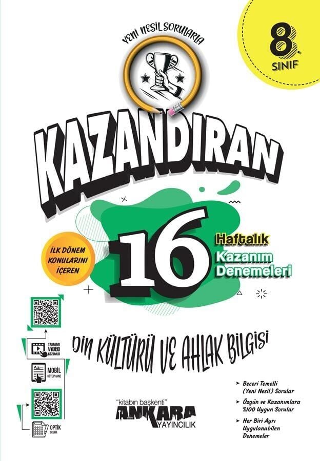 Ankara Yayınları 8. Sınıf 16 Haftalık Din Kültürü Kazanım Deneme