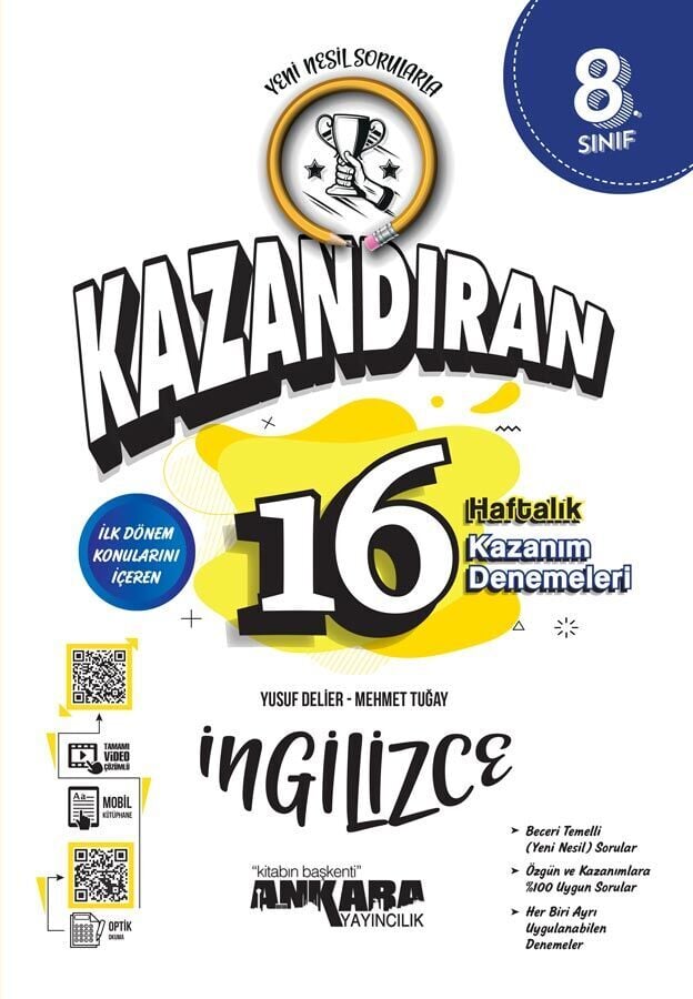 Ankara Yayınları 8. Sınıf 16 Haftalık İngilizce Kazanım Deneme