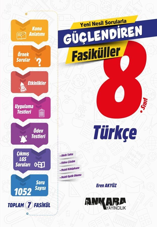 Ankara Yayınları 8. Sınıf Türkçe  Fasikül  Konu+Soru