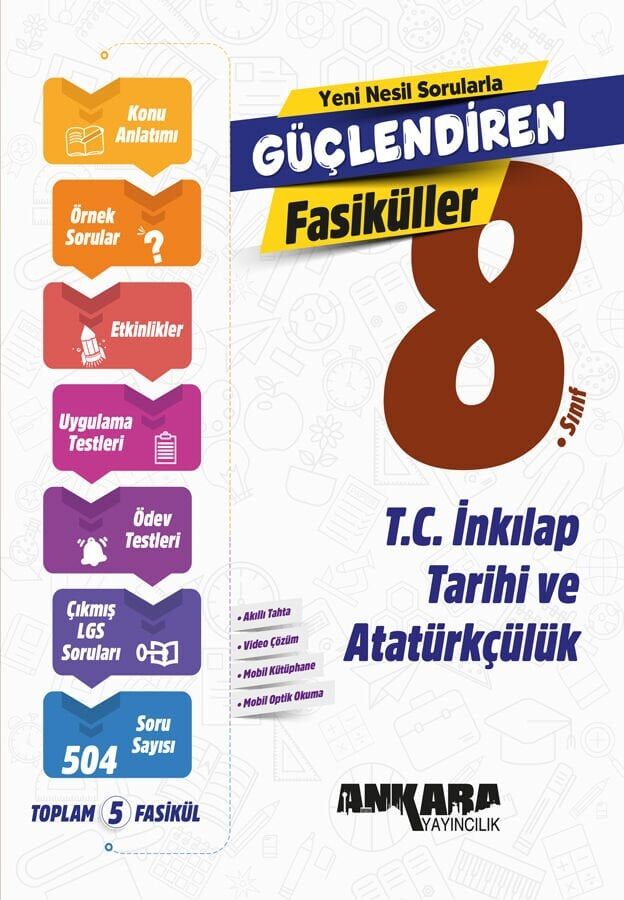 Ankara Yayınları 8. Sınıf T. C İnk.  Tar.  Ve Atatürkçülük  Fasikül Konu+Soru