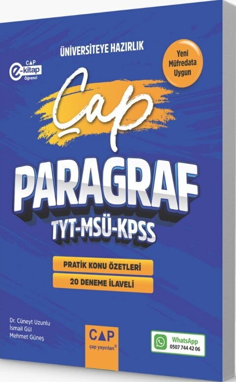 Çap Yayınları TYT MSÜ KPSS Paragraf Pratik Konu Özetleri 20 Deneme İlaveli