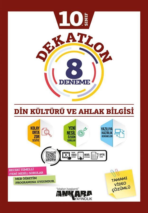 Ankara Yayınları 10. Sınıf Din Kültürü Dekatlon 8 Li Deneme