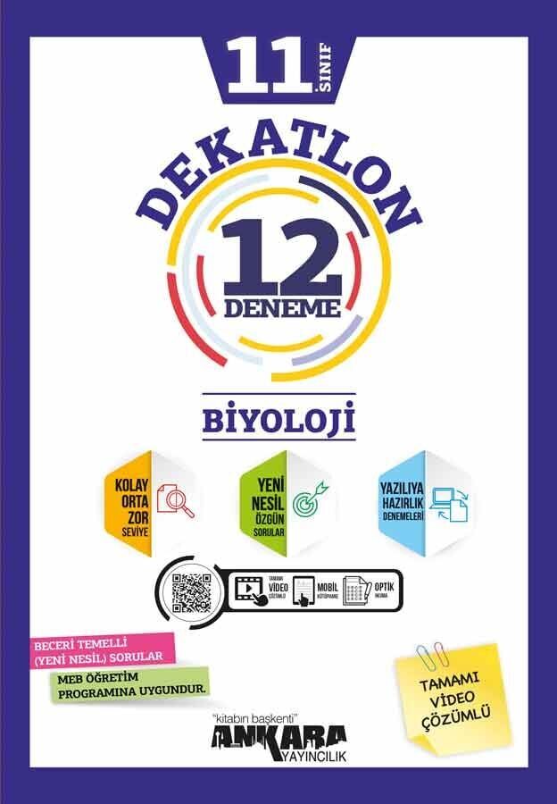 Ankara Yayınları 11. Sınıf Biyoloji Dekatlon 12 Li Deneme