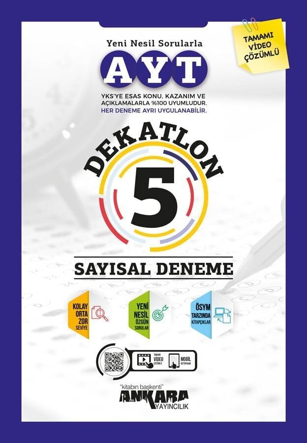 Ankara Yayınları Ayt Dekatlon Sayısal 5 Deneme