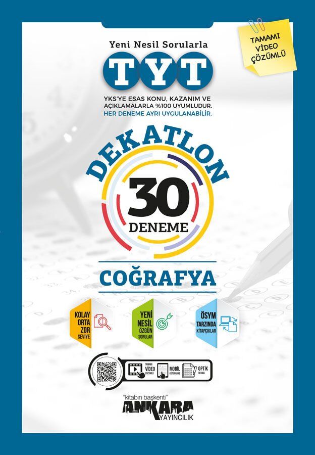 Ankara Yayınları Tyt Coğrafya Dekatlon 30 Lu Deneme