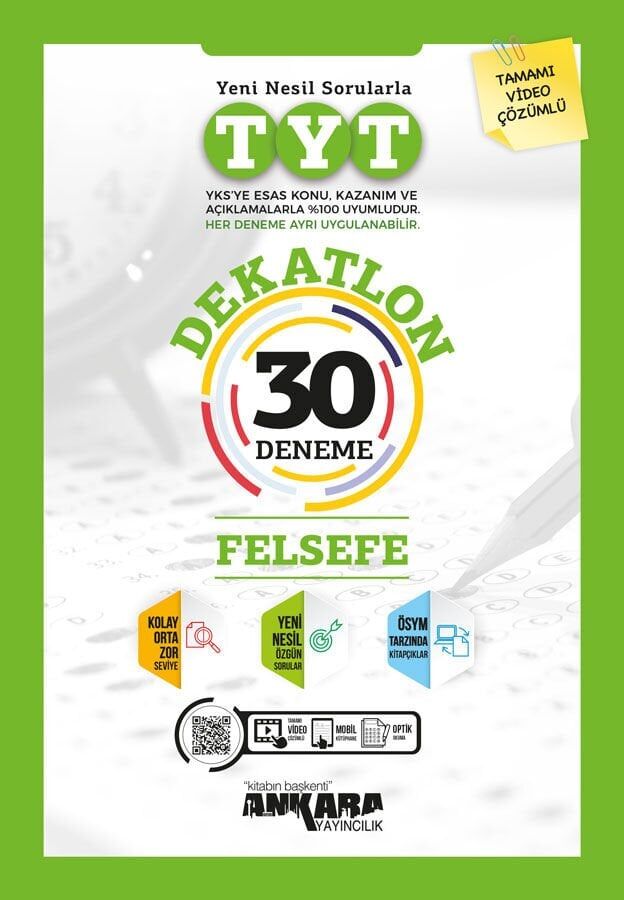 Ankara Yayınları Tyt Felsefe Dekatlon 30 Lu Deneme