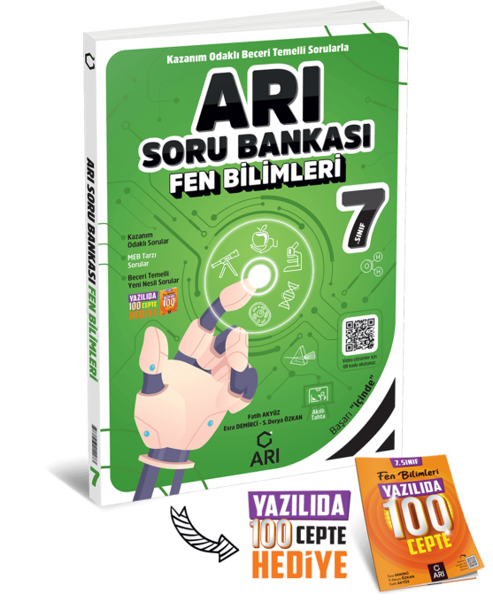 Arı Yayınları 7. Sınıf Fen Bilimleri Soru Bankası (Yazılıda 100 Cepte Hediyeli)