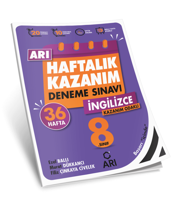 Arı Yayınları 8. Sınıf İngilizce Haftalık Kazanım Deneme