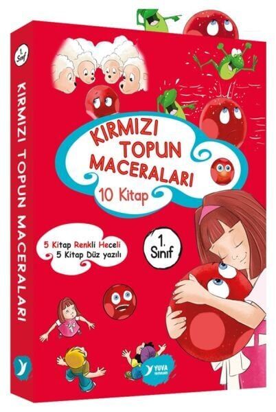 Kırmızı Topun Maceraları 1. Sınıf Renkli Heceli Düz Yazı 10 Kitap