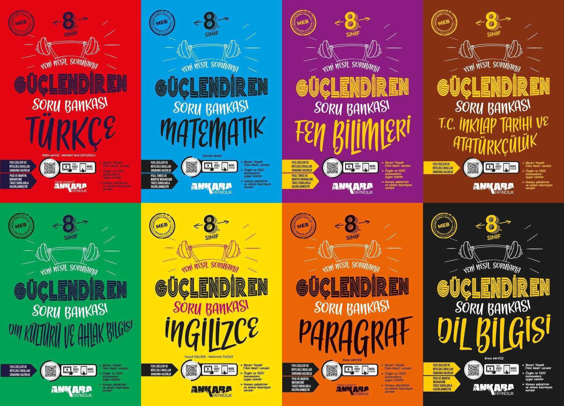 Ankara Yayıncılık 8. Sınıf 8'li Güçlendiren Soru Bankası Seti
