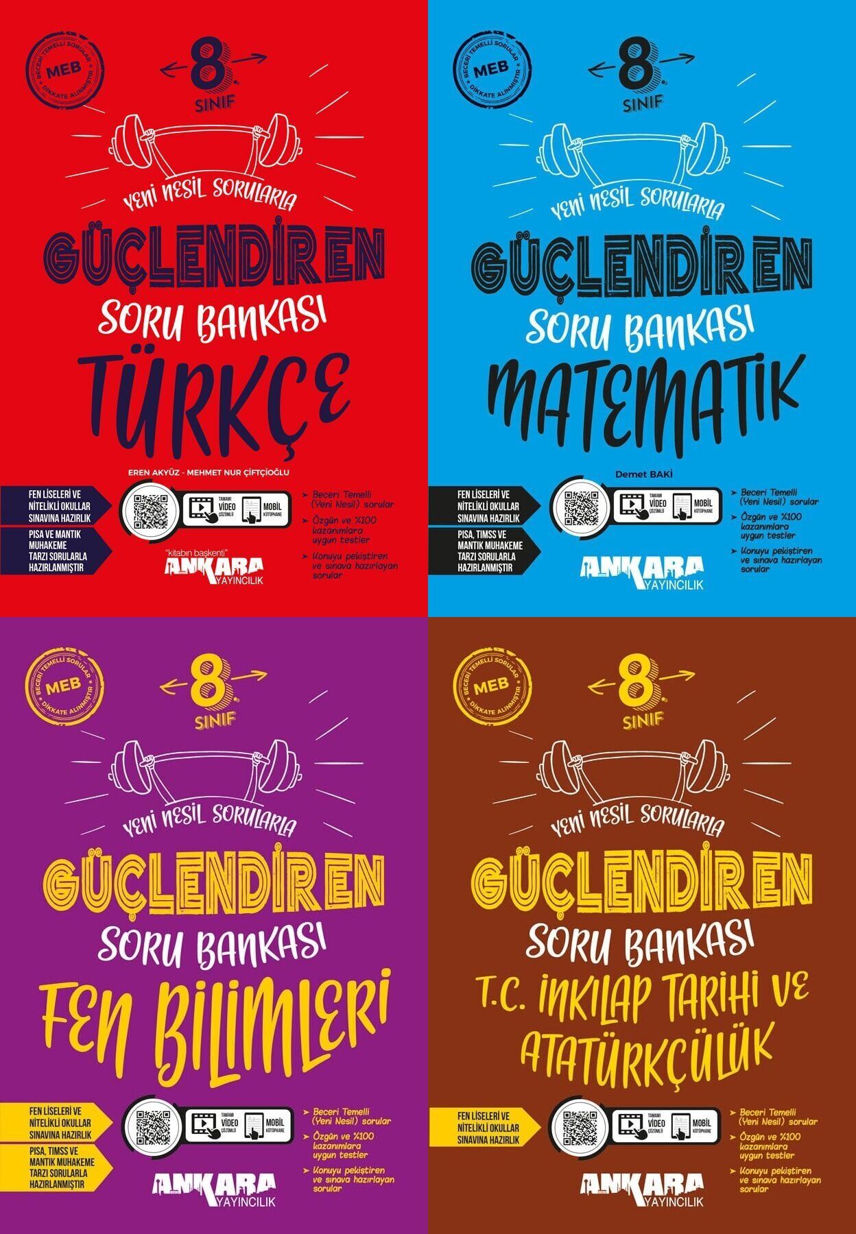Ankara Yayıncılık 8. Sınıf 4'lü Güçlendiren Soru Bankası Seti