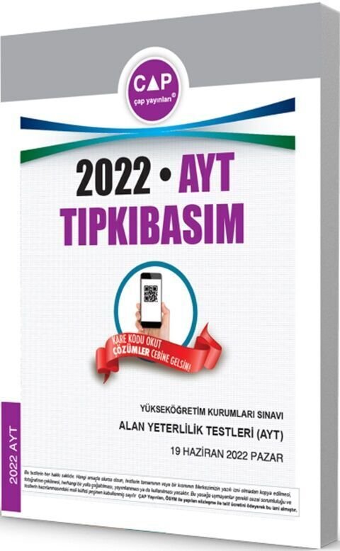 Çap Yayınları Ayt Tıpkı Basım 2022