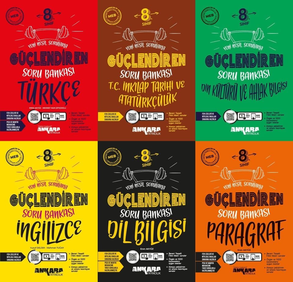 Ankara Yayınları 8. Sınıf Güçlendiren Soru Bankası Sözel Set 6 Kitap