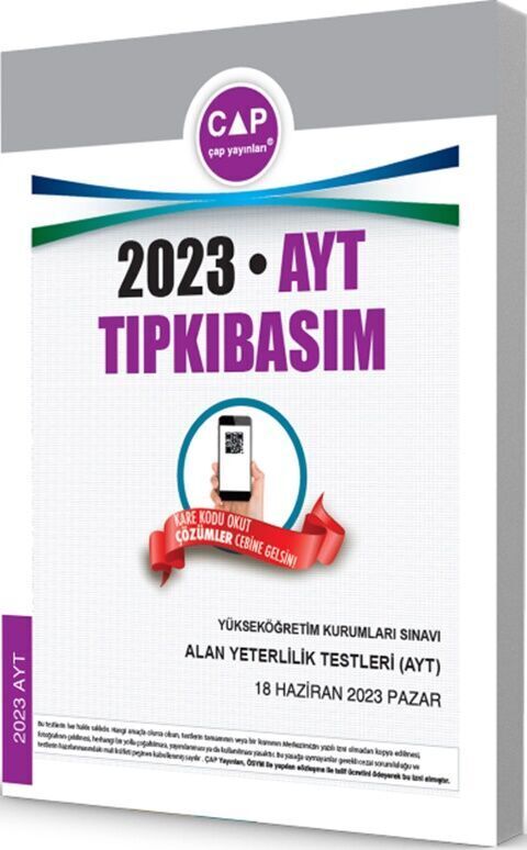 Çap Yayınları Ayt Tıpkı Basım 2023