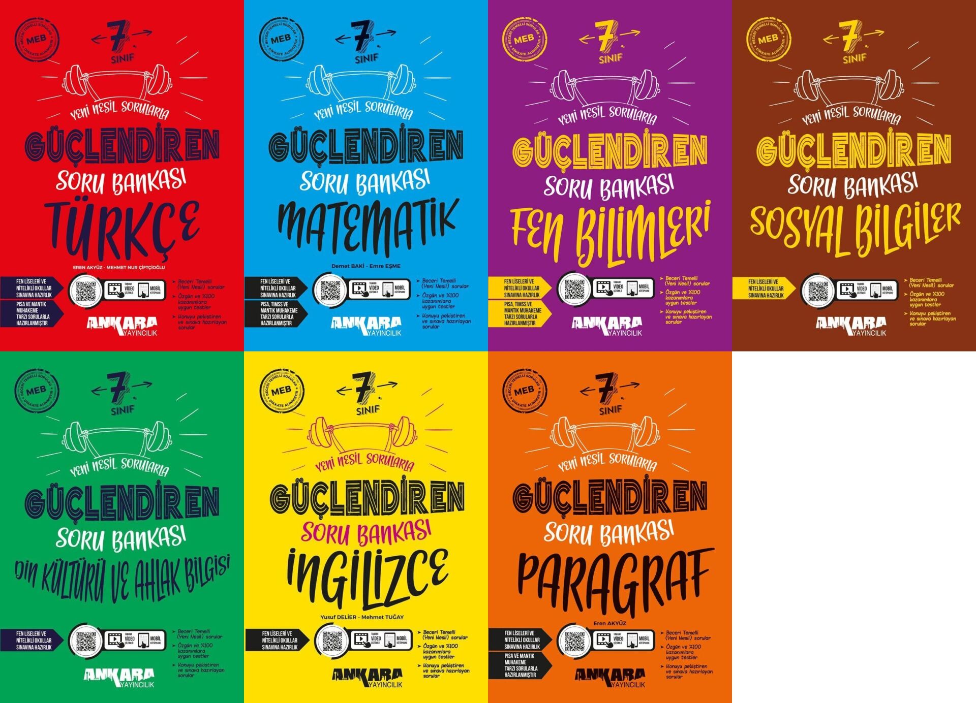 Ankara Yayıncılık 7. Sınıf Tüm Dersler Güçlendiren Soru Bankası 7 Kitap