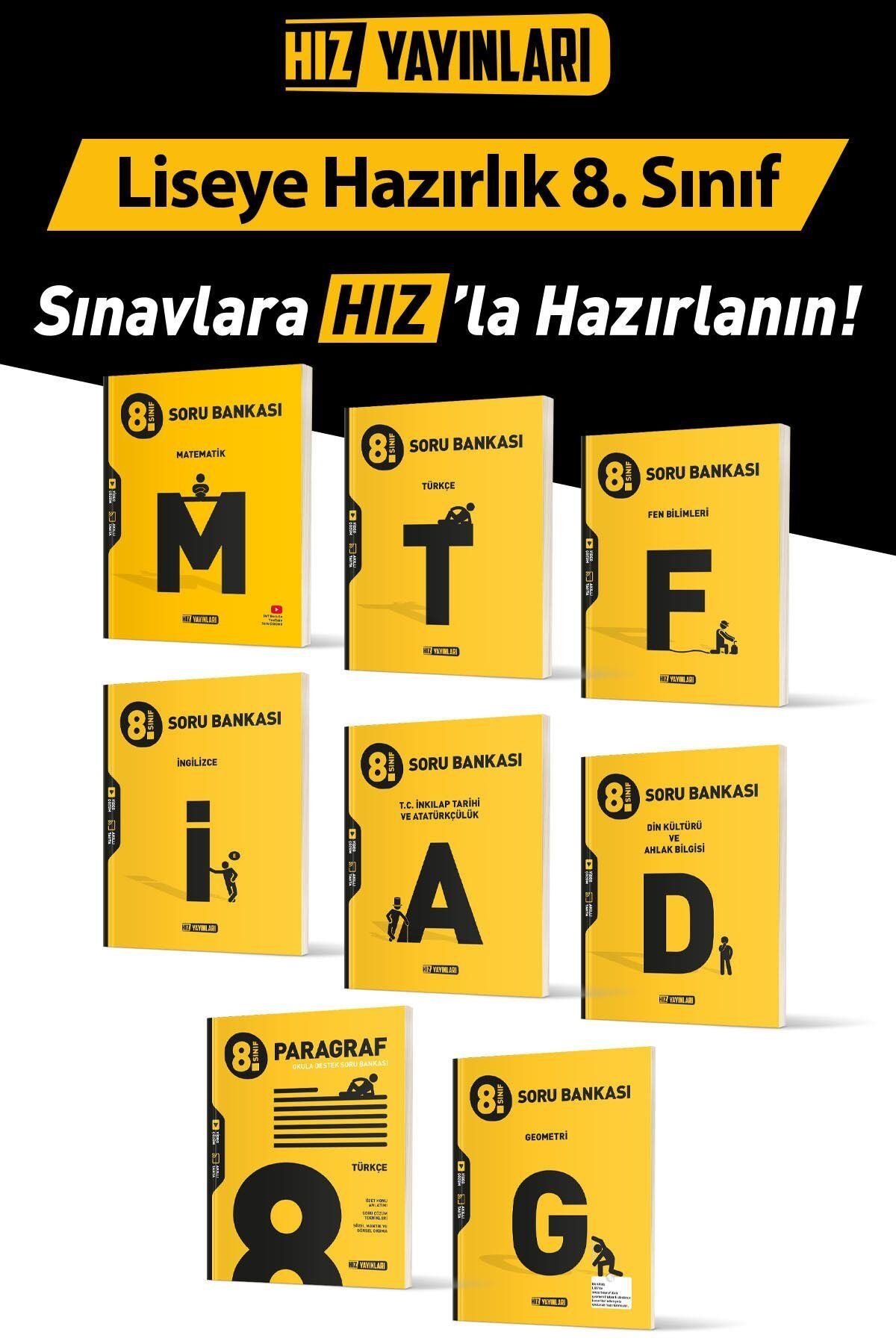 Hız Yayınları 8. Sınıf TÜM DERSLER Soru Bankası Seti Toplam 8 Kaynak 25-26 Sezon Güncel Baskı