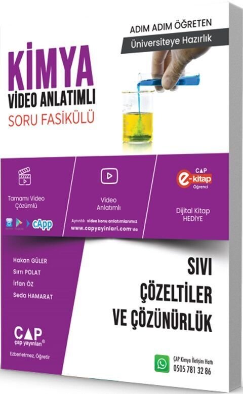 Çap Yayınları Kimya Konu Anlatımlı Soru Bankası Sıvı Çözti Ve Çözr