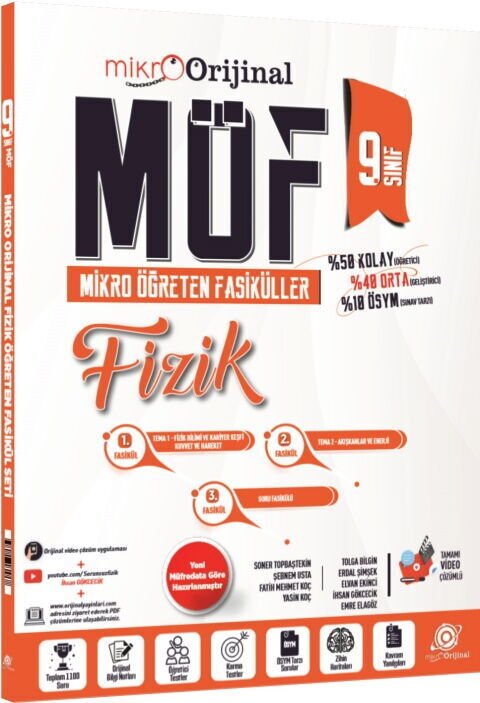 Orijinal Mikro 9. Sınıf Fizik MÖF Mikro Öğreten 3 lü Fasikül Seti