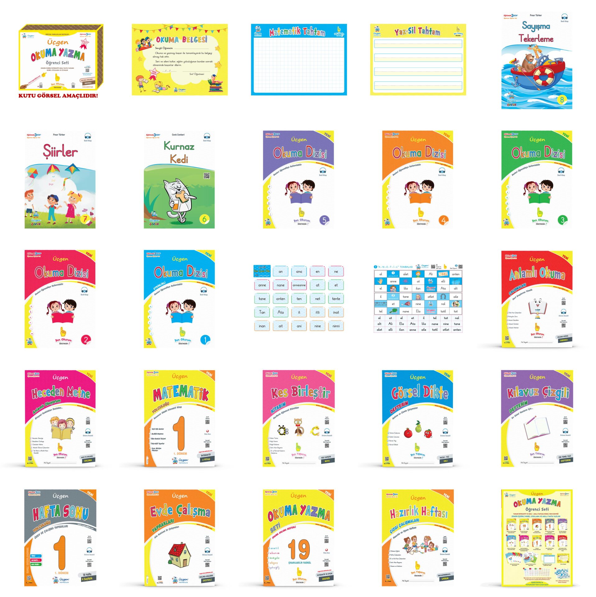 1.Sınıf Üçgen Okuma Yazma Seti 2025