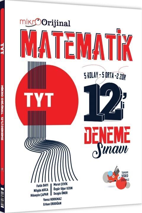 Mikro Orijinal Yayınları Tyt Deneme 12 Li Matematik