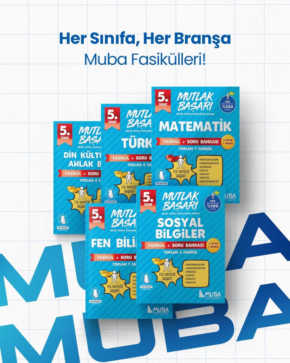 Muba Yayınları Mutlak Başarı 5.Sınıf Fasikül + Soru Bankası Full Set.