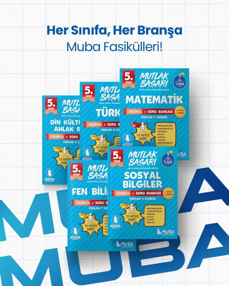 Muba Yayınları Mutlak Başarı 5.Sınıf Fasikül + Soru Bankası Full Set.