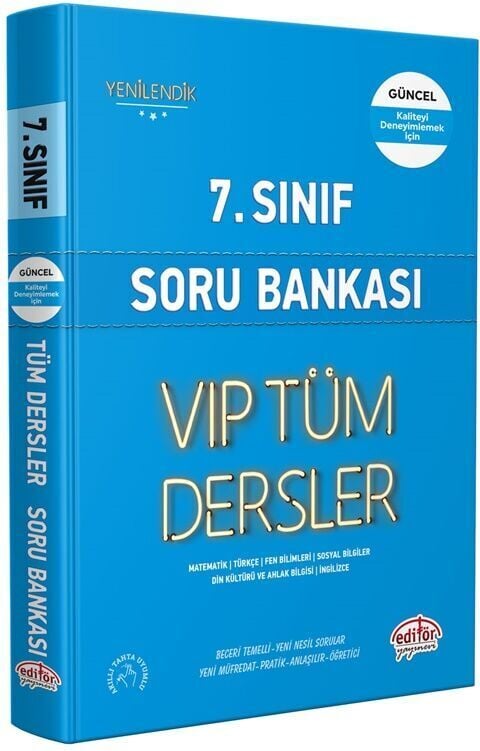 Editör Yayınları 7. Sınıf VİP Tüm Dersler Soru Bankası