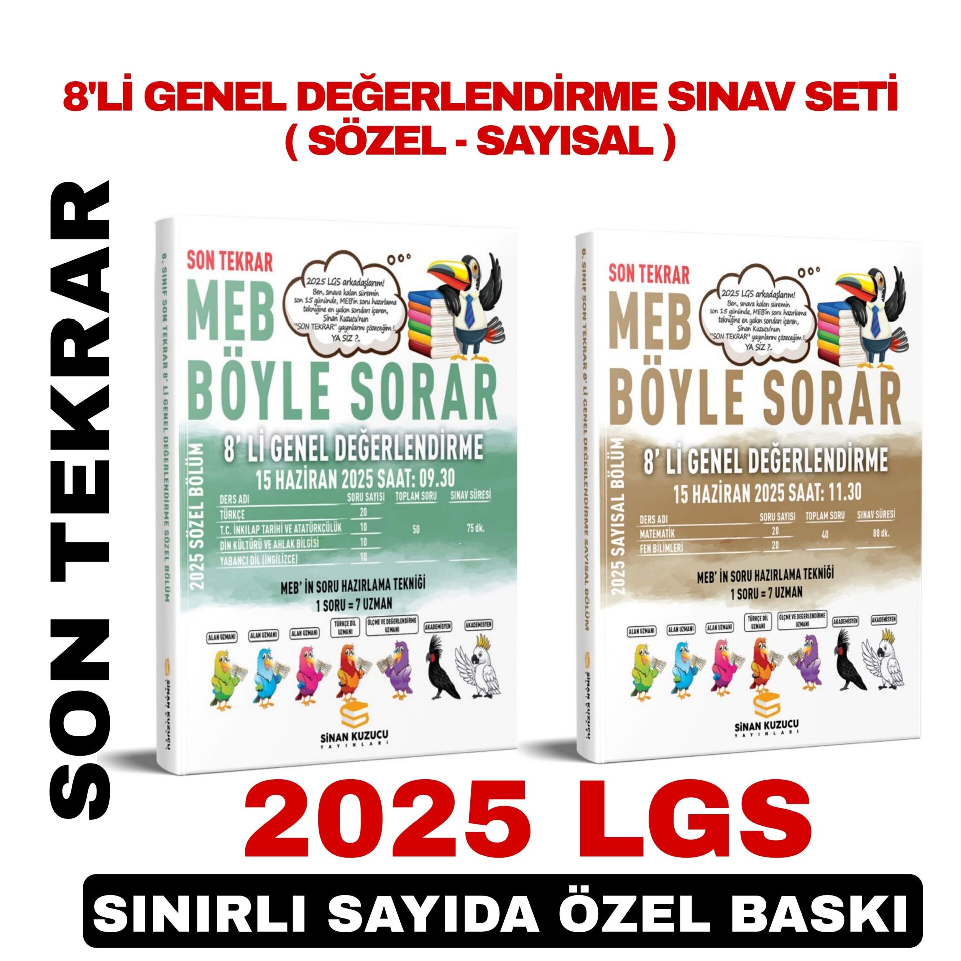 2025 LGS Son Tekrar 8`li Genel Değerlendirme Sınavı Seti