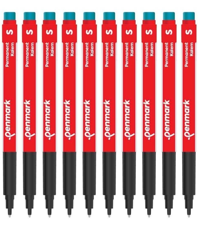Penmark S İnce Uçlu Kırmızı Asetat (CD) Kalemi 10’lu Set – Kalıcı ve Hızlı Kuruyan Yazım