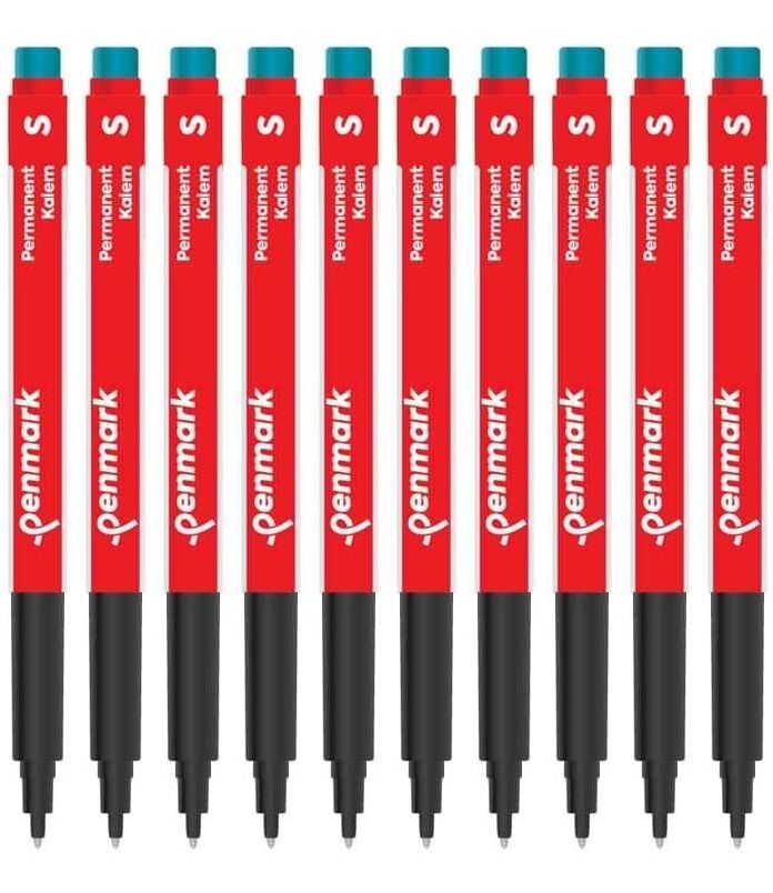 Penmark S İnce Uçlu Kırmızı Asetat (CD) Kalemi 10’lu Set – Kalıcı ve Hızlı Kuruyan Yazım