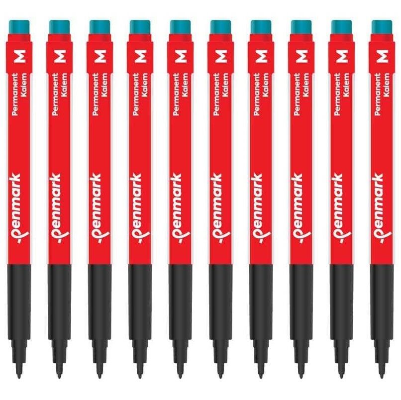 Penmark M Orta Uçlu Kırmızı Asetat (CD) Kalemi 10’lu Set – Kalıcı, Canlı ve Profesyonel Yazım