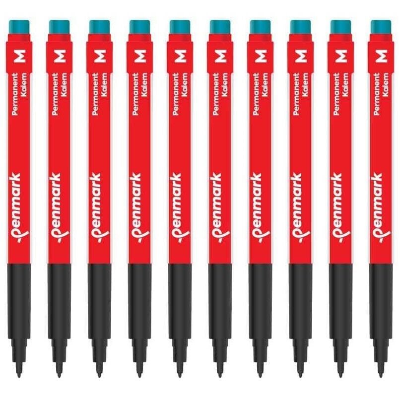Penmark M Orta Uçlu Kırmızı Asetat (CD) Kalemi 10’lu Set – Kalıcı, Canlı ve Profesyonel Yazım