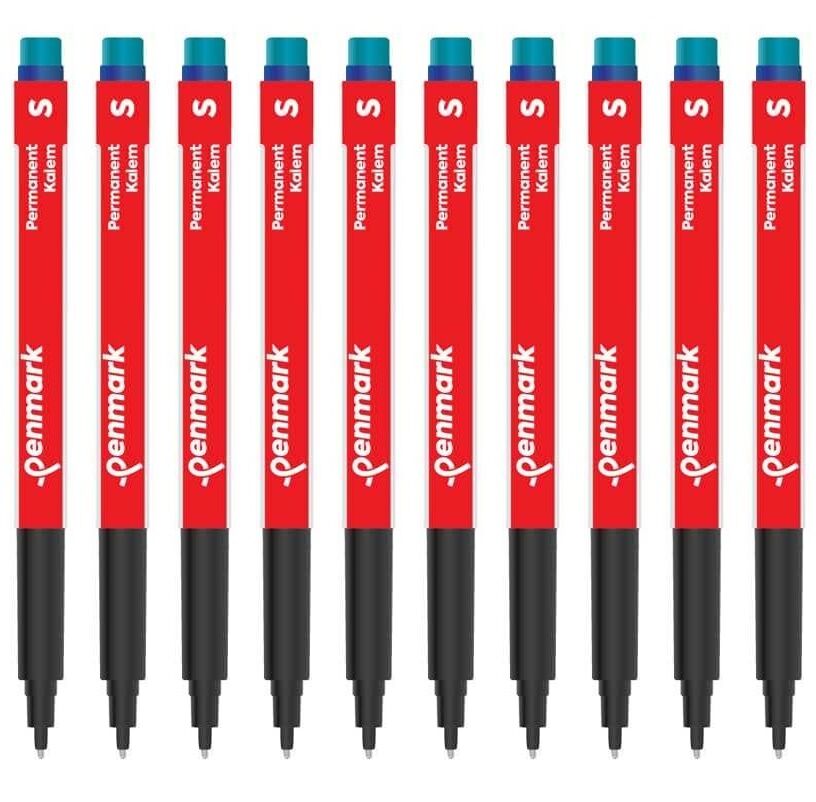 Penmark S İnce Uçlu Mavi Asetat (CD) Kalemi 10’lu Set – Kalıcı, Net ve Hızlı Kuruyan Yazım