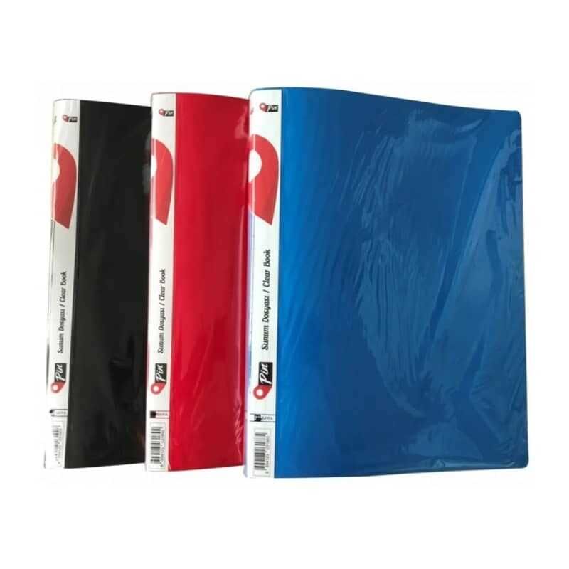 Pin Sunum Dosyası A4 60 Yaprak Mavi-Siyah-Kırmızı