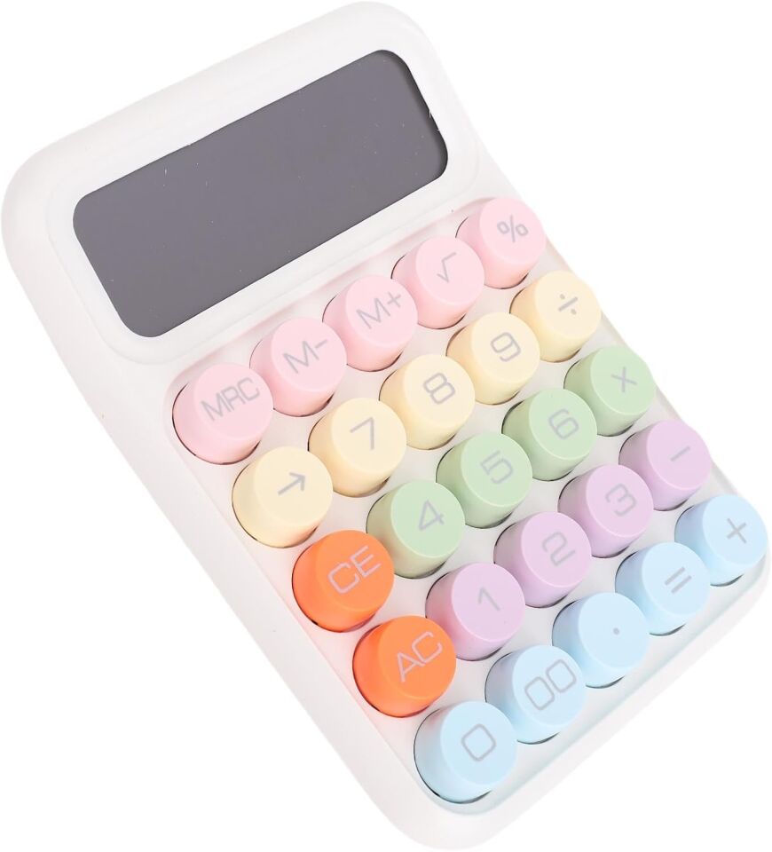 Şeker Renkli Mekanik Anahtar Hesap Makinesi, 12 basamaklı Büyük LCD Ekran Mekanik Anahtar Hesap Makinesi