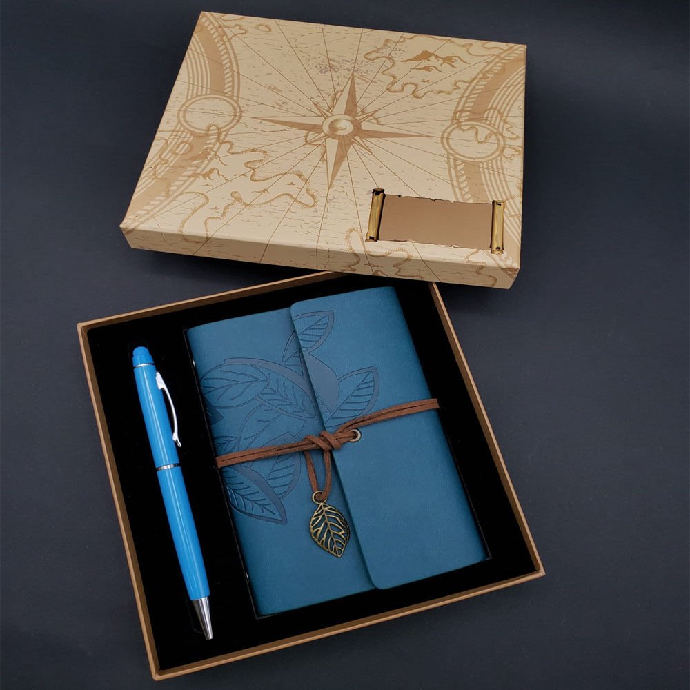 Taba Defter Kalem Mavi Set