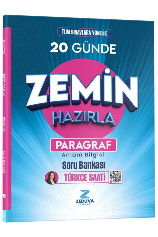 Zeduva Yayınları Türkçe Saati 20 Günde Zemin Hazırla Paragraf Anlam Bilgisi Soru Bankası