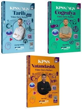 Yediiklim 2026 KPSS Atölye Serisi Genel Kültür Tarih Coğrafya Vatandaşlık Video Ders Notları 3 lü Set