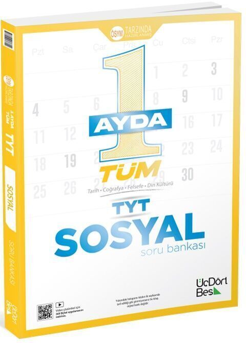 345 Yayınları TYT 1 Ayda Tüm Sosyal Soru Bankası