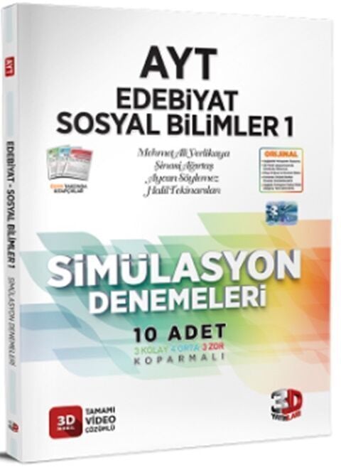 3D Yayınları AYT Edebiyat Tarih Coğrafya Deneme Simülasyon