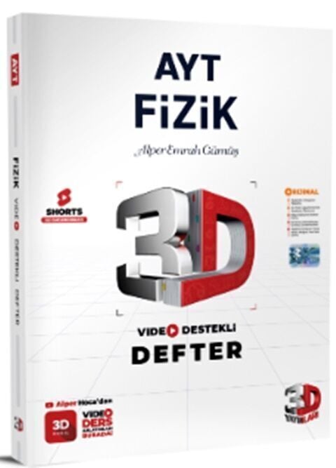 3D Yayınları AYT Fizik Video Destekli Defter (VDD)