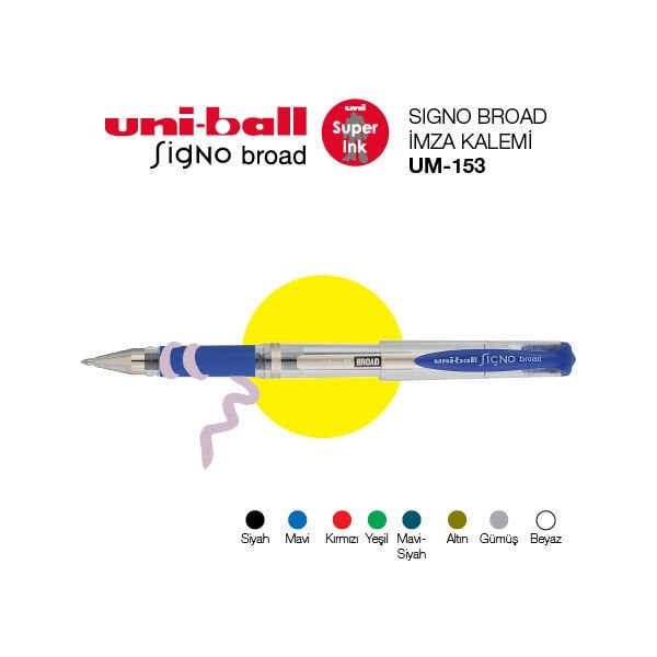 Uniball Signo Broad İmza Kalemi 1.0mm Mavi 12li