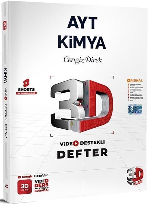 3D Yayınları AYT Kimya Video Destekli Defter (VDD)