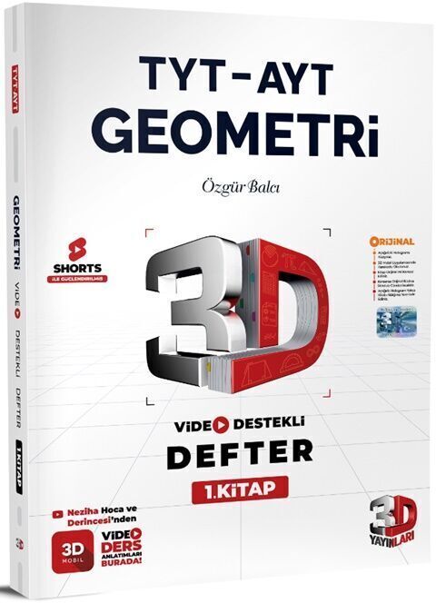 3D Yayınları TYT AYT Geometri  Video Destekli Defter 1. Kitap (VDD)
