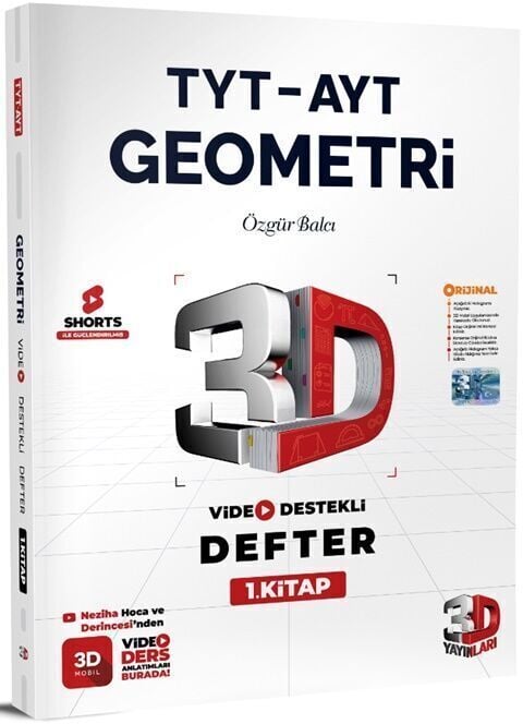 3D Yayınları TYT AYT Geometri  Video Destekli Defter 1. Kitap (VDD)