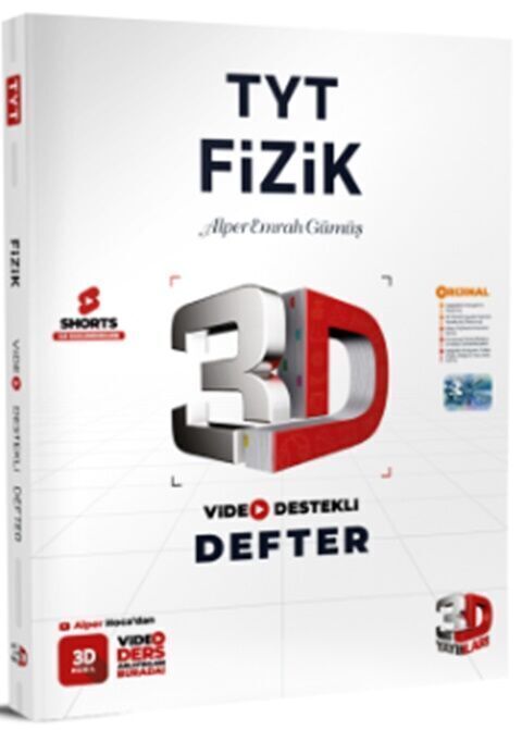 3D Yayınları TYT Fizik Video Destekli Defter (VDD)